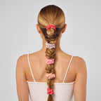 Cherry Blossom Ruched Satin Scrunchies 5pc Set