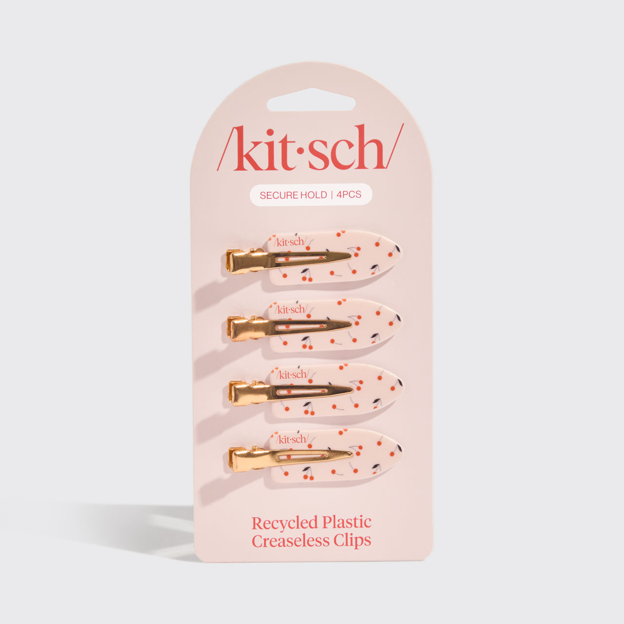 Cherry Print Creaseless Clips 4pc Set