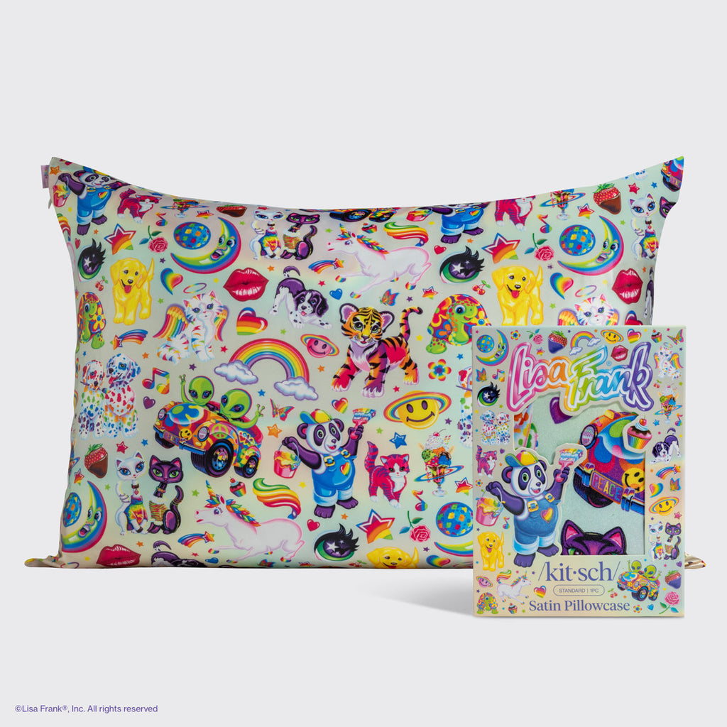Lisa Frank x Kitsch Satin Pillowcase in The Fantastic World of Lisa Frank 4 Pack