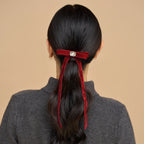 Velvet & Gemstone Bow Hair Clip