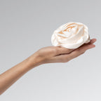 Satin Rosette Flat Cloud Clip in Cream - Medium