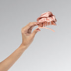 Satin Rosette Flat Cloud Clip in Terracotta - Medium