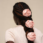 Satin Rosette Flat Cloud Clip in Terracotta - Medium