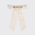 Cream Satin Bow Hair Clip