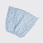 Gingham Blue Satin Lined Flexi Shower Cap