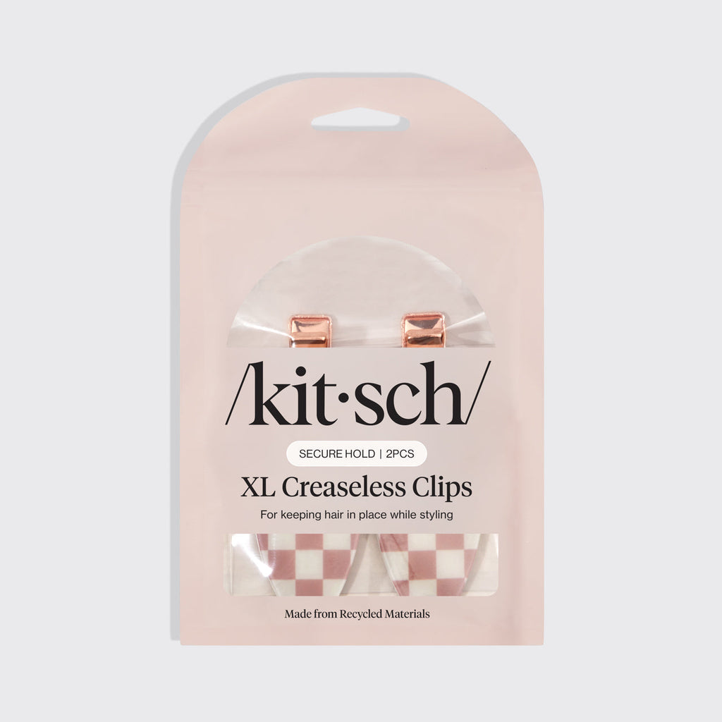 XL Terracotta Checker Creaseless Clips 2pc Set