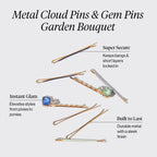 Garden Bouquet Cloud & Gem Bobby Pins 8pc Set